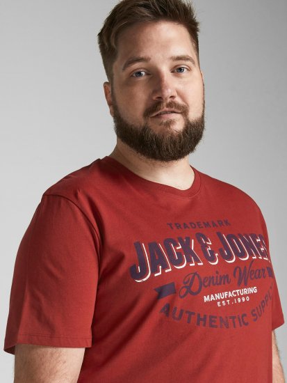 Jack & Jones JJELOGO TEE Red - T-paidat - Isot T-paidat 2XL – 14XL