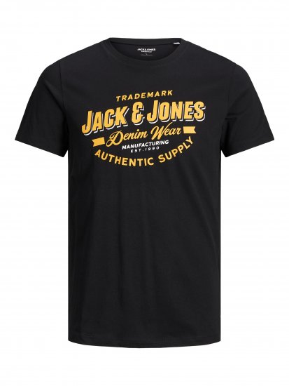 Jack & Jones JJELOGO TEE Black - T-paidat - Isot T-paidat 2XL – 14XL