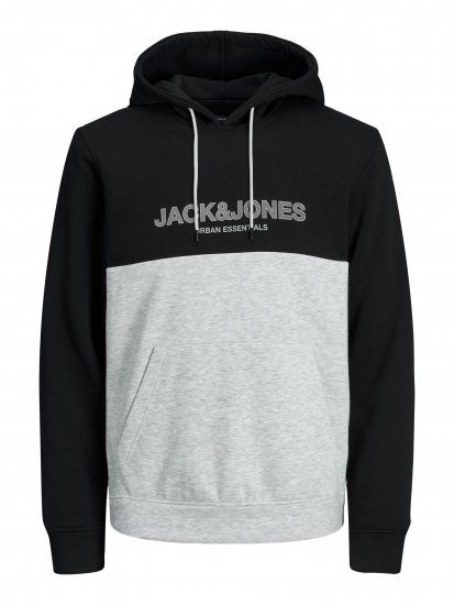 Jack & Jones JJEURBAN BLOCKING SWEAT Black - Hupparit ja collegepaidat - Miesten hupparit ja collegepaidat isot koot