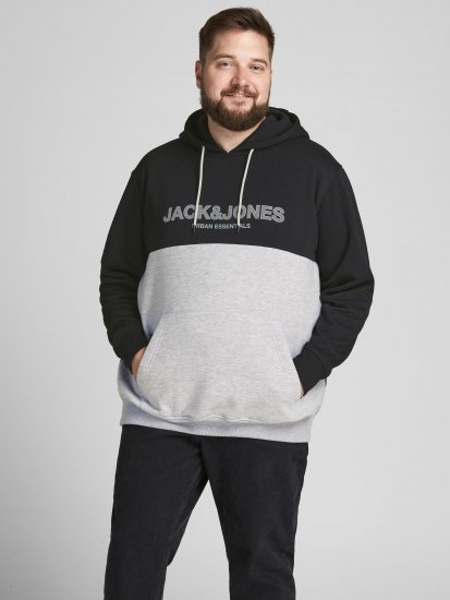 Jack & Jones JJEURBAN BLOCKING SWEAT Black - Hupparit ja collegepaidat - Miesten hupparit ja collegepaidat isot koot