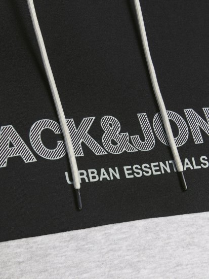 Jack & Jones JJEURBAN BLOCKING SWEAT Black - Hupparit ja collegepaidat - Miesten hupparit ja collegepaidat isot koot