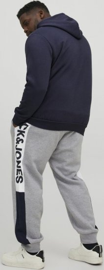 Jack & Jones CORP LOGO Large Print Hoodie Navy Blazer - Hupparit ja collegepaidat - Miesten hupparit ja collegepaidat isot koot