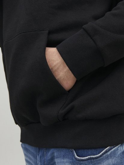 Jack & Jones CORP LOGO PLAY 4 Print Hoodie Black - Hupparit ja collegepaidat - Miesten hupparit ja collegepaidat isot koot