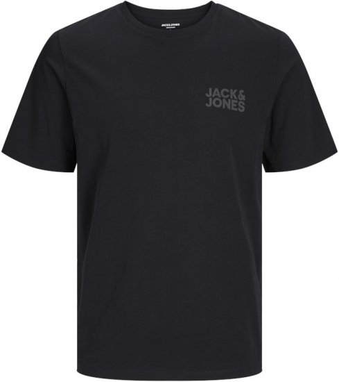 Jack & Jones CORP Logo T-Shirt Black w Small Black Print - T-paidat - Isot T-paidat 2XL – 14XL