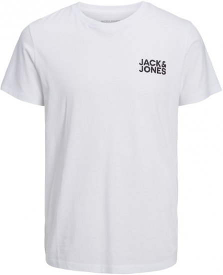 Jack & Jones CORP Logo T-Shirt White w Small Black Print - T-paidat - Isot T-paidat 2XL – 14XL