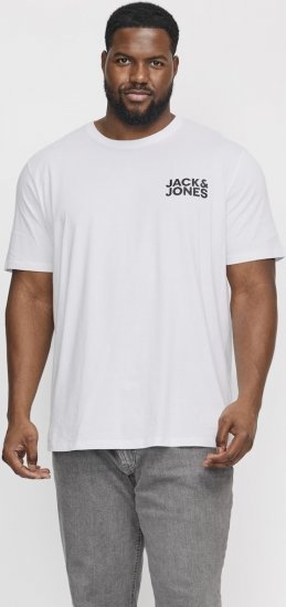 Jack & Jones CORP Logo T-Shirt White w Small Black Print - T-paidat - Isot T-paidat 2XL – 14XL