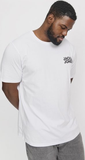 Jack & Jones CORP Logo T-Shirt White w Small Black Print - T-paidat - Isot T-paidat 2XL – 14XL