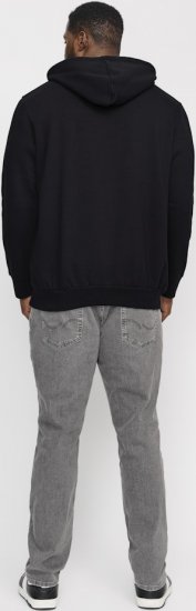 Jack & Jones CORP LOGO Small Print Hoodie Black - Hupparit ja collegepaidat - Miesten hupparit ja collegepaidat isot koot