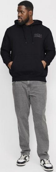 Jack & Jones CORP LOGO Small Print Hoodie Black - Hupparit ja collegepaidat - Miesten hupparit ja collegepaidat isot koot