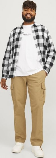 Jack & Jones Gingham L/S Shirt Whisper White - Kauluspaidat - Miesten isot kauluspaidat 2XL – 8XL