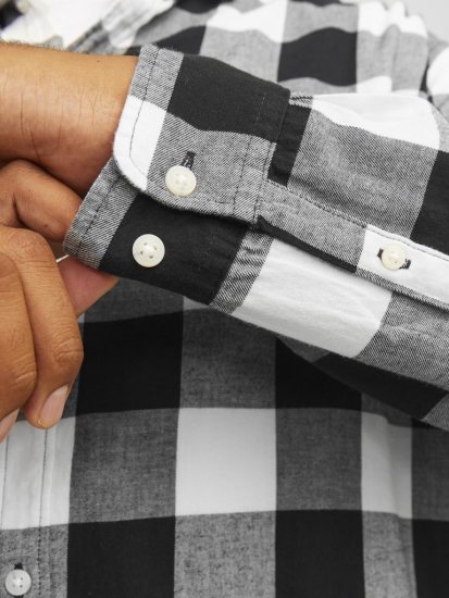 Jack & Jones Gingham L/S Shirt Whisper White - Kauluspaidat - Miesten isot kauluspaidat 2XL – 8XL