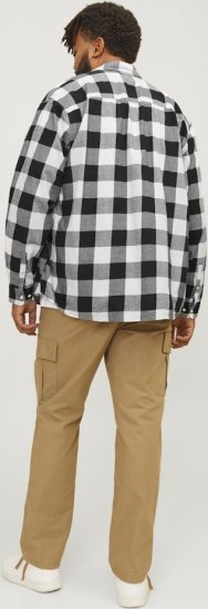 Jack & Jones Gingham L/S Shirt Whisper White - Kauluspaidat - Miesten isot kauluspaidat 2XL – 8XL