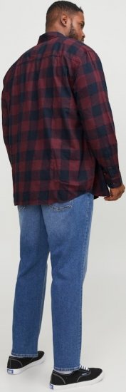 Jack & Jones Gingham L/S Shirt Dark Red - Kauluspaidat - Miesten isot kauluspaidat 2XL – 8XL