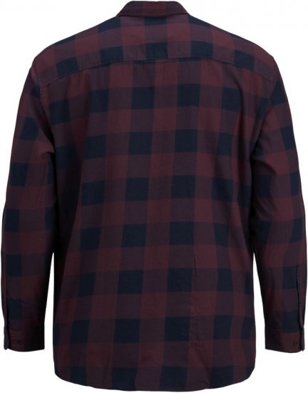 Jack & Jones Gingham L/S Shirt Dark Red - Kauluspaidat - Miesten isot kauluspaidat 2XL – 8XL