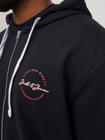 Jack & Jones JJSTAMP ZIP Hoodie Black - Hupparit ja collegepaidat - Miesten hupparit ja collegepaidat isot koot