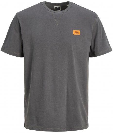 Jack & Jones JCOCLASSIC WAFFLE BADGE TEE Charcoal - T-paidat - Isot T-paidat 2XL – 14XL