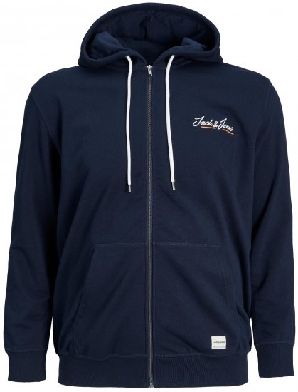 Jack & Jones JORPAUL TONS ZIP Hoodie Navy - Hupparit ja collegepaidat - Miesten hupparit ja collegepaidat isot koot