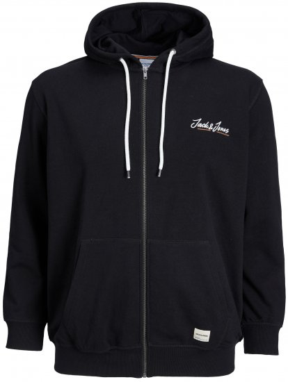 Jack & Jones JORPAUL TONS ZIP Hoodie Black - Hupparit ja collegepaidat - Miesten hupparit ja collegepaidat isot koot