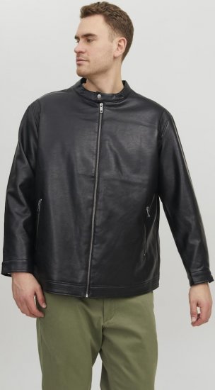 Jack & Jones Rocky Urban Rider Leather Jacket Black - Takit - Miesten Takit, isot koot – 2XL – 12XL