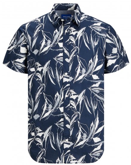 Jack & Jones JORCRAYON AOP Shirt Navy - Kauluspaidat - Miesten isot kauluspaidat 2XL – 8XL