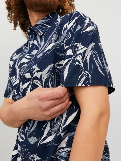 Jack & Jones JORCRAYON AOP Shirt Navy - Kauluspaidat - Miesten isot kauluspaidat 2XL – 8XL