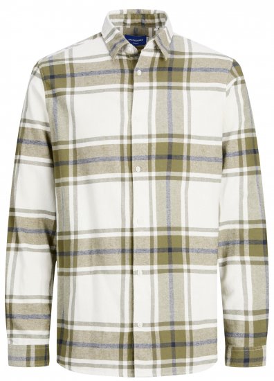 Jack & Jones JORJOSHUA Checked Shirt Dusty Olive - Kauluspaidat - Miesten isot kauluspaidat 2XL – 8XL