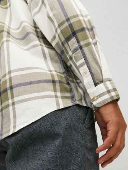 Jack & Jones JORJOSHUA Checked Shirt Dusty Olive - Kauluspaidat - Miesten isot kauluspaidat 2XL – 8XL