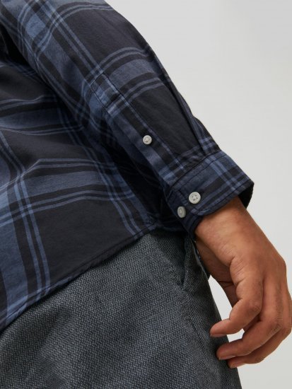 Jack & Jones JORJOSHUA Checked Shirt Navy - Kauluspaidat - Miesten isot kauluspaidat 2XL – 8XL