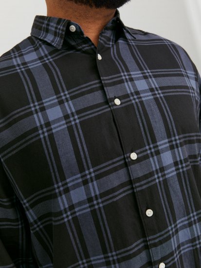 Jack & Jones JORJOSHUA Checked Shirt Navy - Kauluspaidat - Miesten isot kauluspaidat 2XL – 8XL