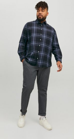 Jack & Jones JORJOSHUA Checked Shirt Navy - Kauluspaidat - Miesten isot kauluspaidat 2XL – 8XL