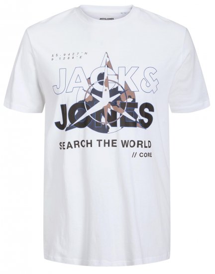 Jack & Jones JCOHUNT T-Shirt White - T-paidat - Isot T-paidat 2XL – 14XL