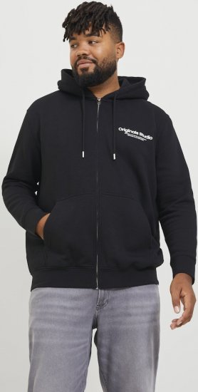 Jack & Jones ESTERBRO Zip Hoodie Black - Hupparit ja collegepaidat - Miesten hupparit ja collegepaidat isot koot