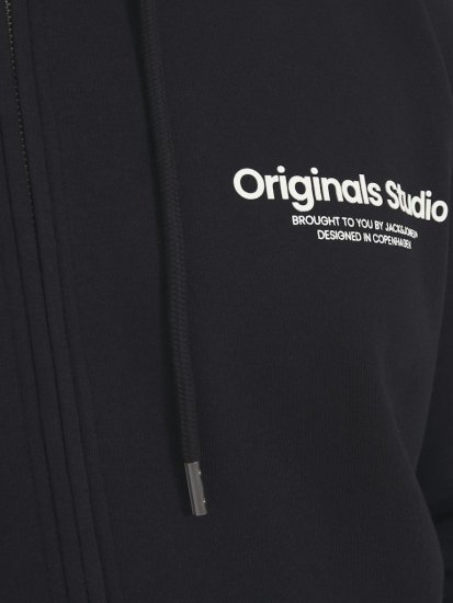 Jack & Jones ESTERBRO Zip Hoodie Black - Hupparit ja collegepaidat - Miesten hupparit ja collegepaidat isot koot