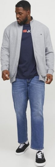 Jack & Jones PAULOS Turtleneck Zip Sweatshirt Light Grey Melange - Hupparit ja collegepaidat - Miesten hupparit ja collegepaidat isot koot