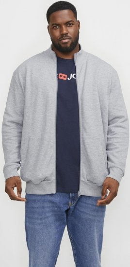 Jack & Jones PAULOS Turtleneck Zip Sweatshirt Light Grey Melange - Hupparit ja collegepaidat - Miesten hupparit ja collegepaidat isot koot