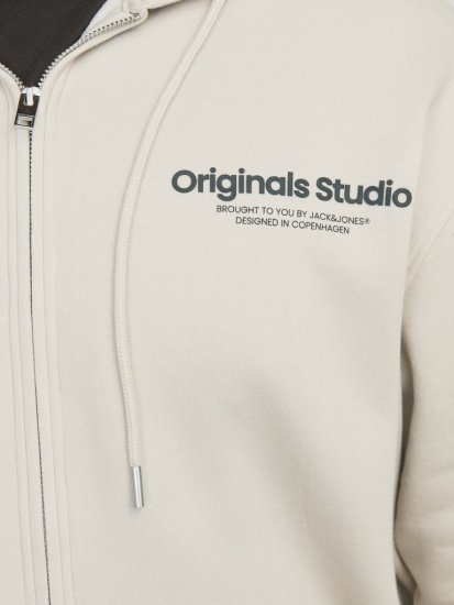 Jack & Jones ESTERBRO Zip Hoodie Light Grey - Hupparit ja collegepaidat - Miesten hupparit ja collegepaidat isot koot
