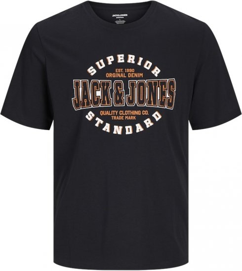 Jack & Jones LOGO O-Neck T-Shirt Black - T-paidat - Isot T-paidat 2XL – 14XL