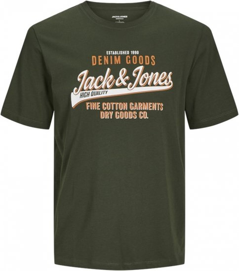 Jack & Jones JJELOGO O-Neck T-Shirt Kombu Green - T-paidat - Isot T-paidat 2XL – 14XL
