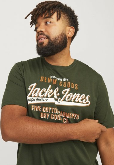 Jack & Jones JJELOGO O-Neck T-Shirt Kombu Green - T-paidat - Isot T-paidat 2XL – 14XL