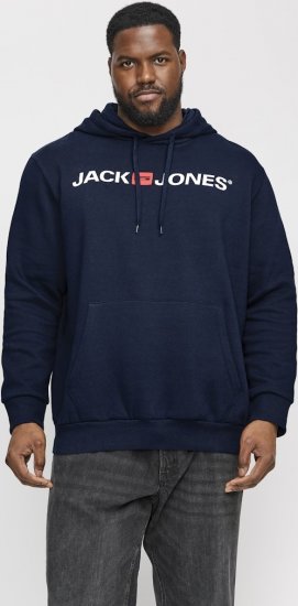Jack & Jones CORP OLD LOGO REG FIT Hoodie Navy Blazer - Hupparit ja collegepaidat - Miesten hupparit ja collegepaidat isot koot