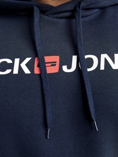 Jack & Jones CORP OLD LOGO REG FIT Hoodie Navy Blazer - Hupparit ja collegepaidat - Miesten hupparit ja collegepaidat isot koot