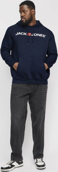 Jack & Jones CORP OLD LOGO REG FIT Hoodie Navy Blazer - Hupparit ja collegepaidat - Miesten hupparit ja collegepaidat isot koot
