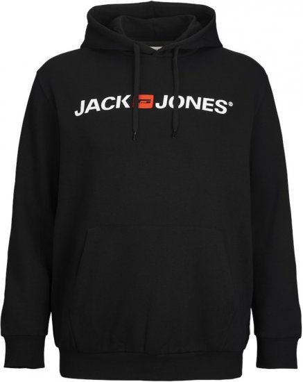 Jack & Jones CORP OLD LOGO REG FIT Hoodie Black - Hupparit ja collegepaidat - Miesten hupparit ja collegepaidat isot koot