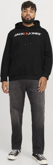Jack & Jones CORP OLD LOGO REG FIT Hoodie Black - Hupparit ja collegepaidat - Miesten hupparit ja collegepaidat isot koot