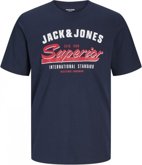 Jack & Jones LOGO O-Neck T-Shirt Dark Blue - T-paidat - Isot T-paidat 2XL – 14XL