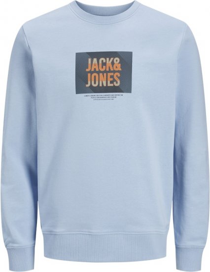 Jack & Jones HUDSON Sweatshirt Chambray Blue - Hupparit ja collegepaidat - Miesten hupparit ja collegepaidat isot koot