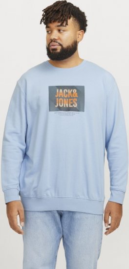 Jack & Jones HUDSON Sweatshirt Chambray Blue - Hupparit ja collegepaidat - Miesten hupparit ja collegepaidat isot koot