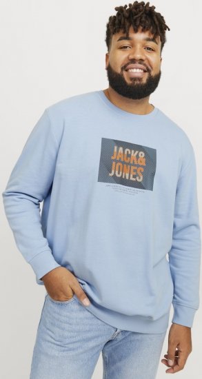 Jack & Jones HUDSON Sweatshirt Chambray Blue - Hupparit ja collegepaidat - Miesten hupparit ja collegepaidat isot koot