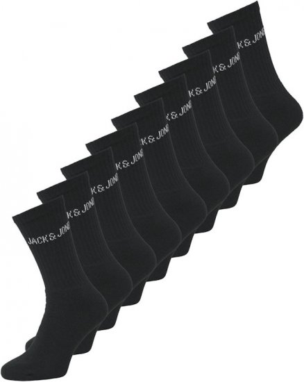 Jack & Jones REGEN Tennis Socks 9-Pack Black - Sukat - Miesten isot sukat