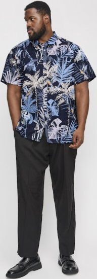 Jack & Jones Hawaii AOP Shirt Blue - Kauluspaidat - Miesten isot kauluspaidat 2XL – 8XL
